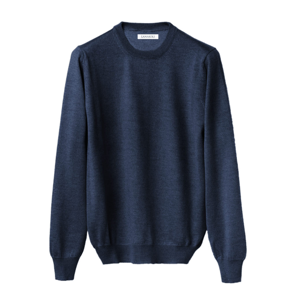 Maglia Uomo in misto Cashmere, Seta e Lana Merino Extrafine Girocollo - StepByStep
