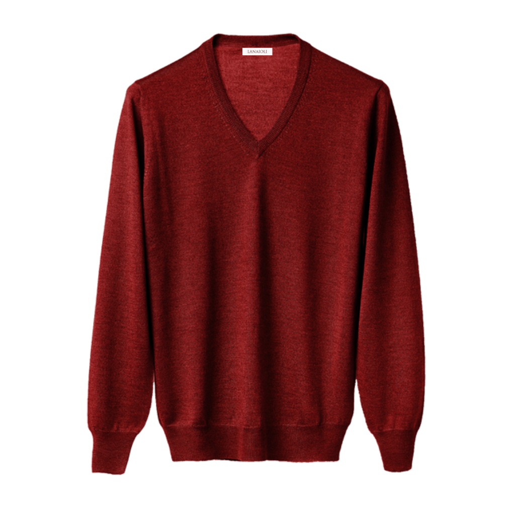 Maglia Uomo in misto Cashmere, Seta e Lana Merino Extrafine Scollo a V - StepByStep