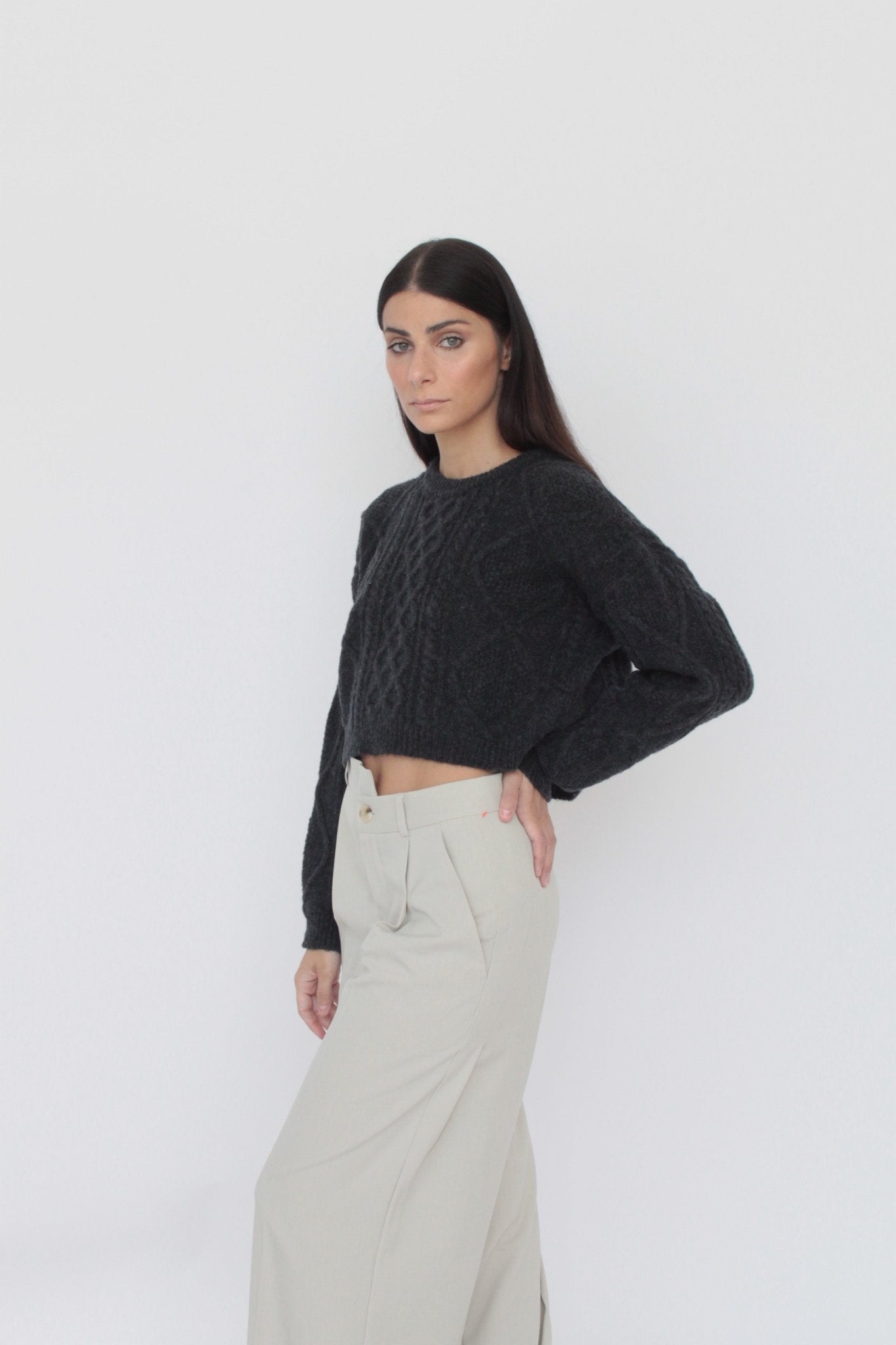 Maglione con trecce in Lana Merinos - Caterina - StepByStep