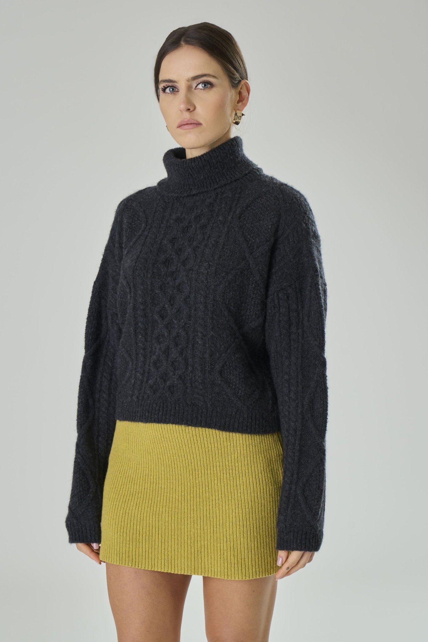 Maglione con treccia in Lana Merinos - Saffira - StepByStep