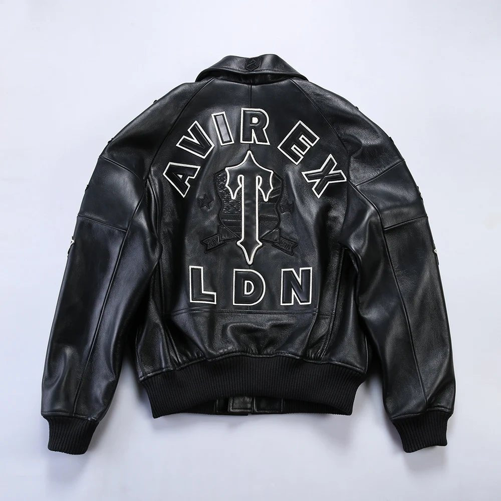 Men Hip Hop Sheep skin Varsity Jacket Embroidered Diamond Classic Casual - StepByStep