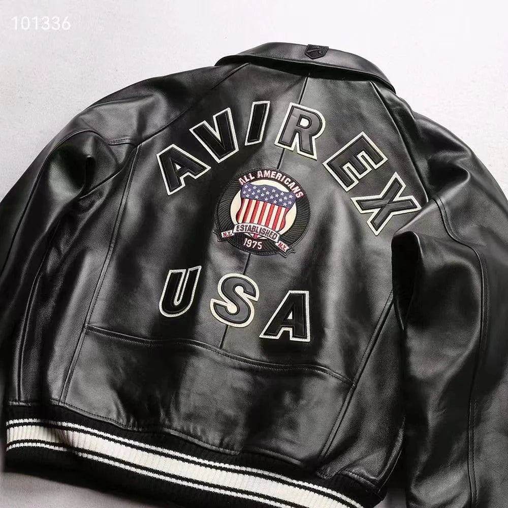 Men Hip Hop Sheep skin Varsity Jacket Embroidered Diamond Classic Casual - StepByStep