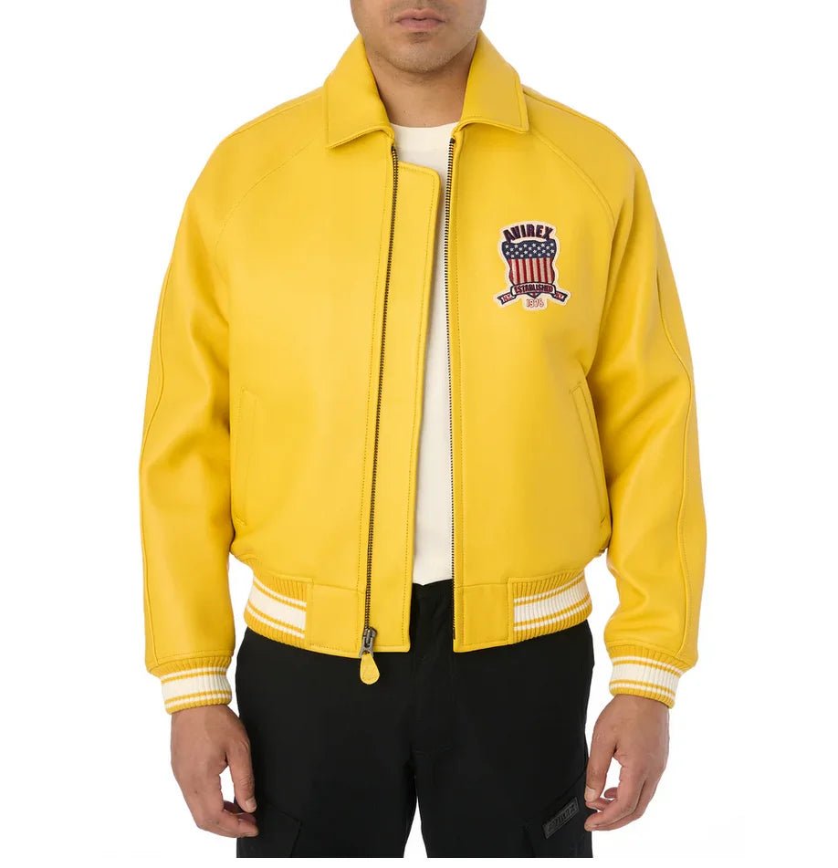 Men Hip Hop Sheep skin Varsity Jacket Embroidered Diamond Classic Casual - StepByStep