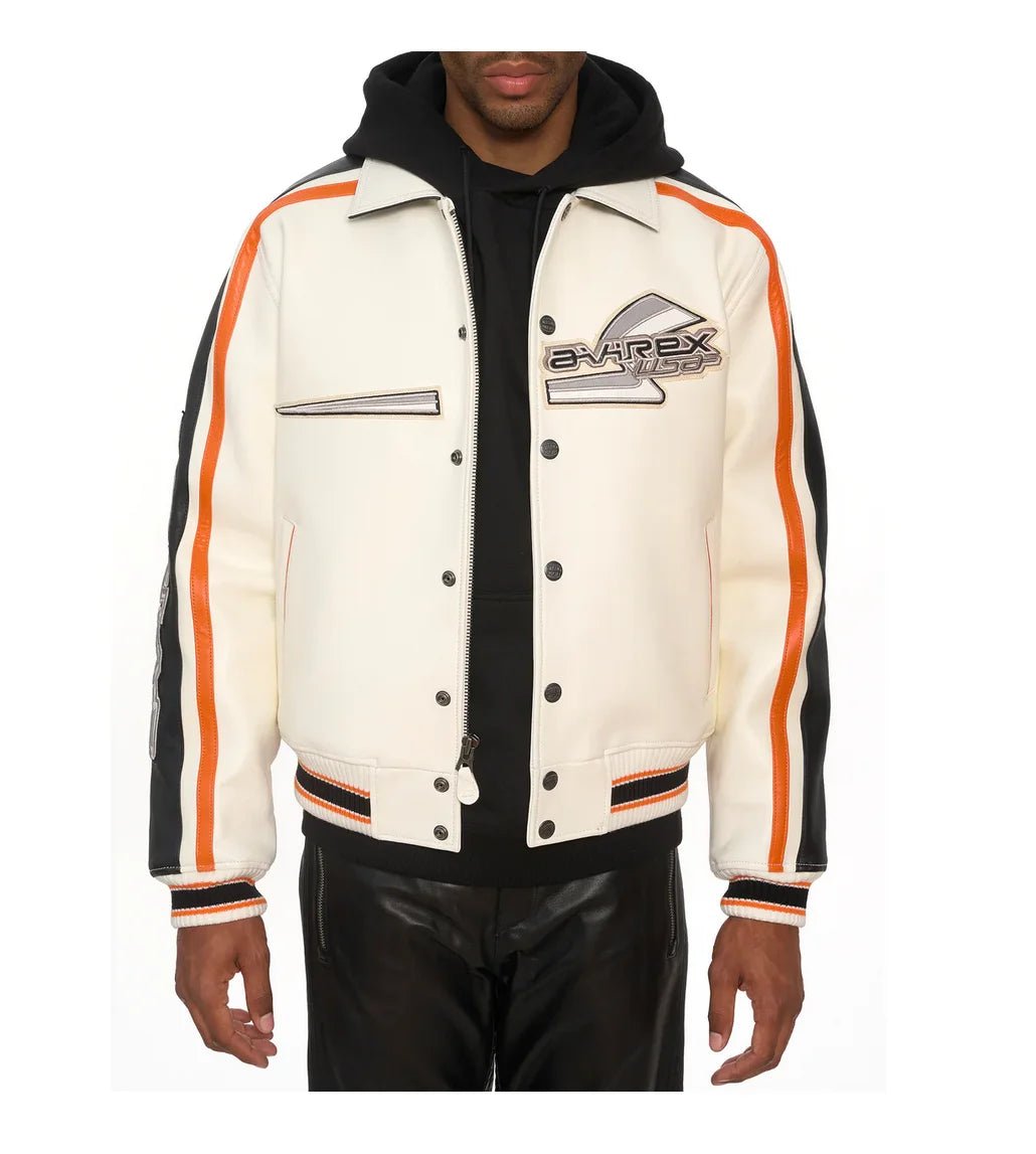 Men Hip Hop Sheep skin Varsity Jacket Embroidered Diamond Classic Casual - StepByStep