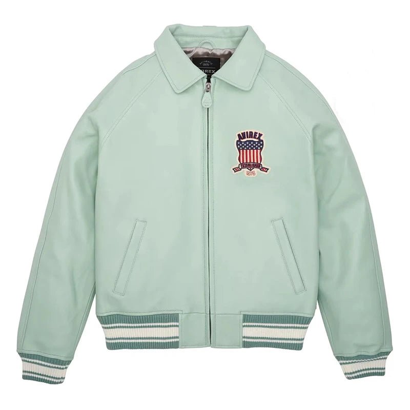 Men Hip Hop Sheep skin Varsity Jacket Embroidered Diamond Classic Casual - StepByStep