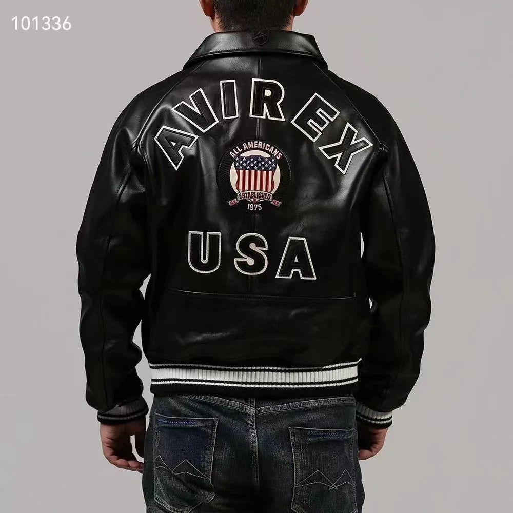 Men Hip Hop Sheep skin Varsity Jacket Embroidered Diamond Classic Casual - StepByStep