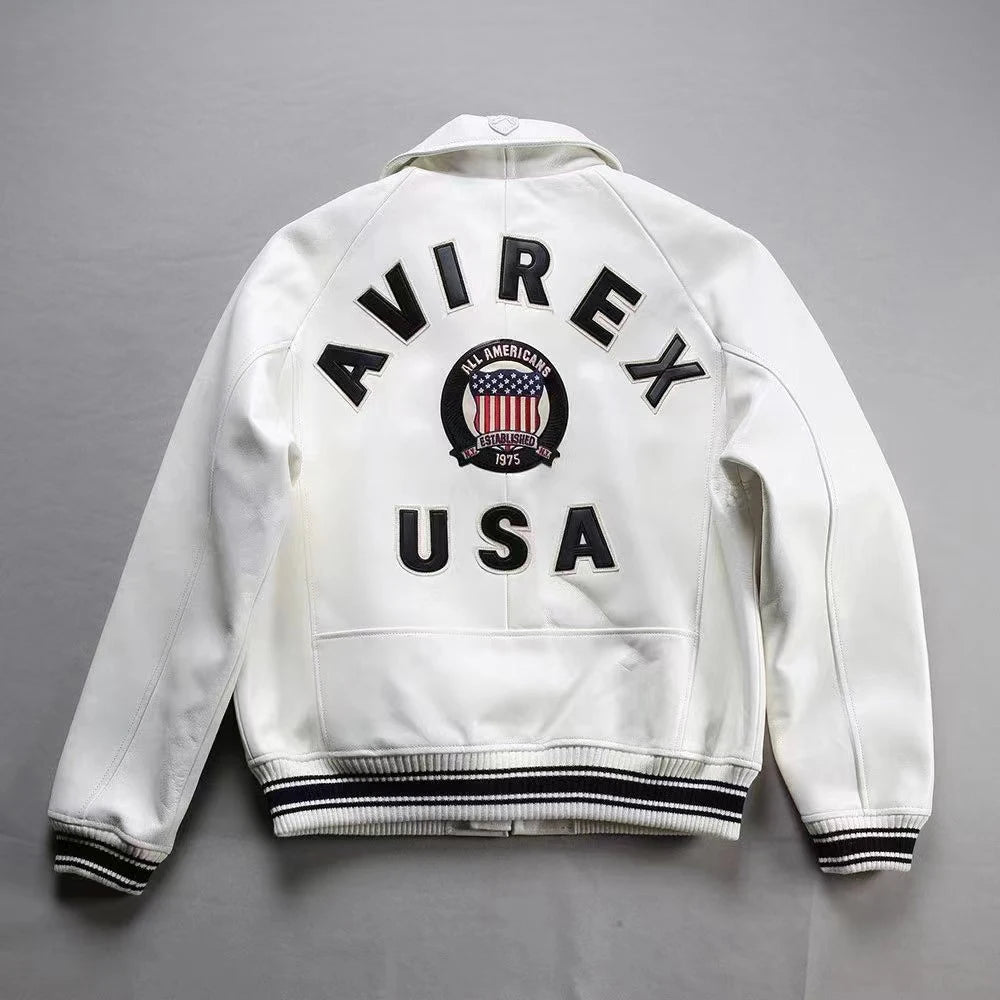 Men Hip Hop Sheep skin Varsity Jacket Embroidered Diamond Classic Casual - StepByStep