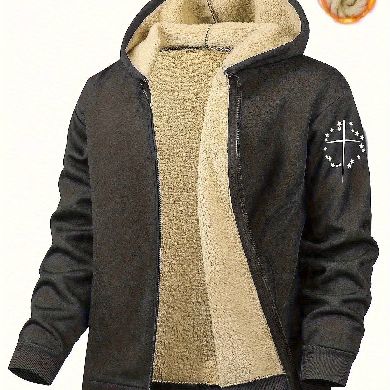 Men'S Casual Print Fleece Jacket - Softshell Zip - Up with Pockets, Regular Fit for Spring/Fall/Winter, Lightweight & Breathable for Outdoor Activities - StepByStep