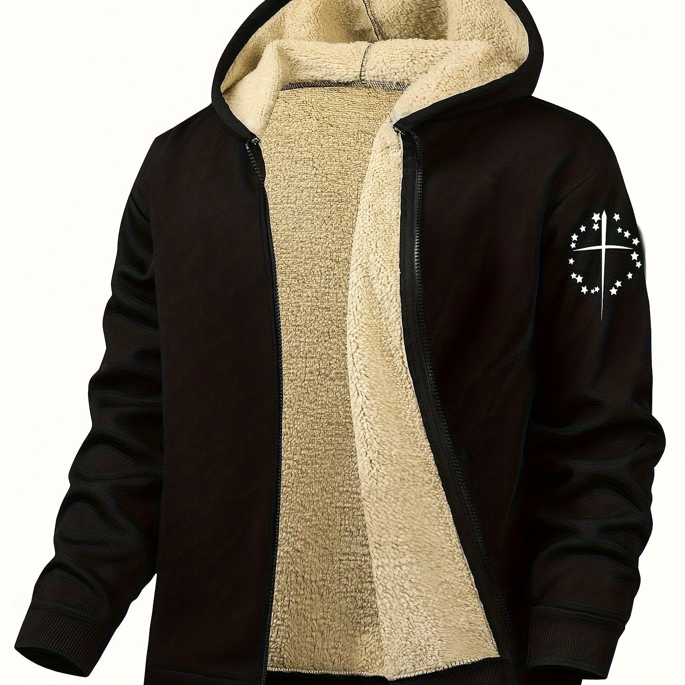 Men'S Casual Print Fleece Jacket - Softshell Zip - Up with Pockets, Regular Fit for Spring/Fall/Winter, Lightweight & Breathable for Outdoor Activities - StepByStep