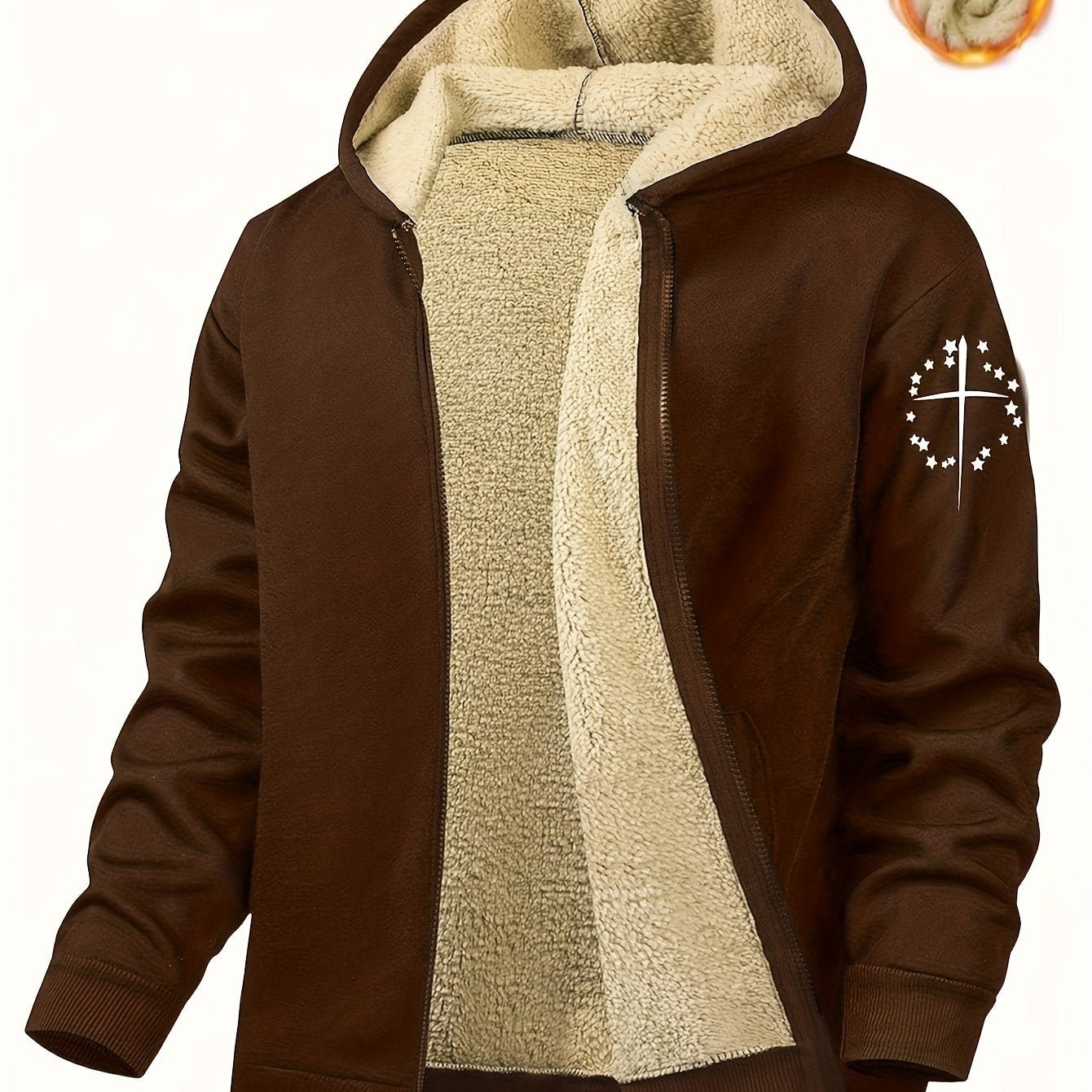 Men'S Casual Print Fleece Jacket - Softshell Zip - Up with Pockets, Regular Fit for Spring/Fall/Winter, Lightweight & Breathable for Outdoor Activities - StepByStep