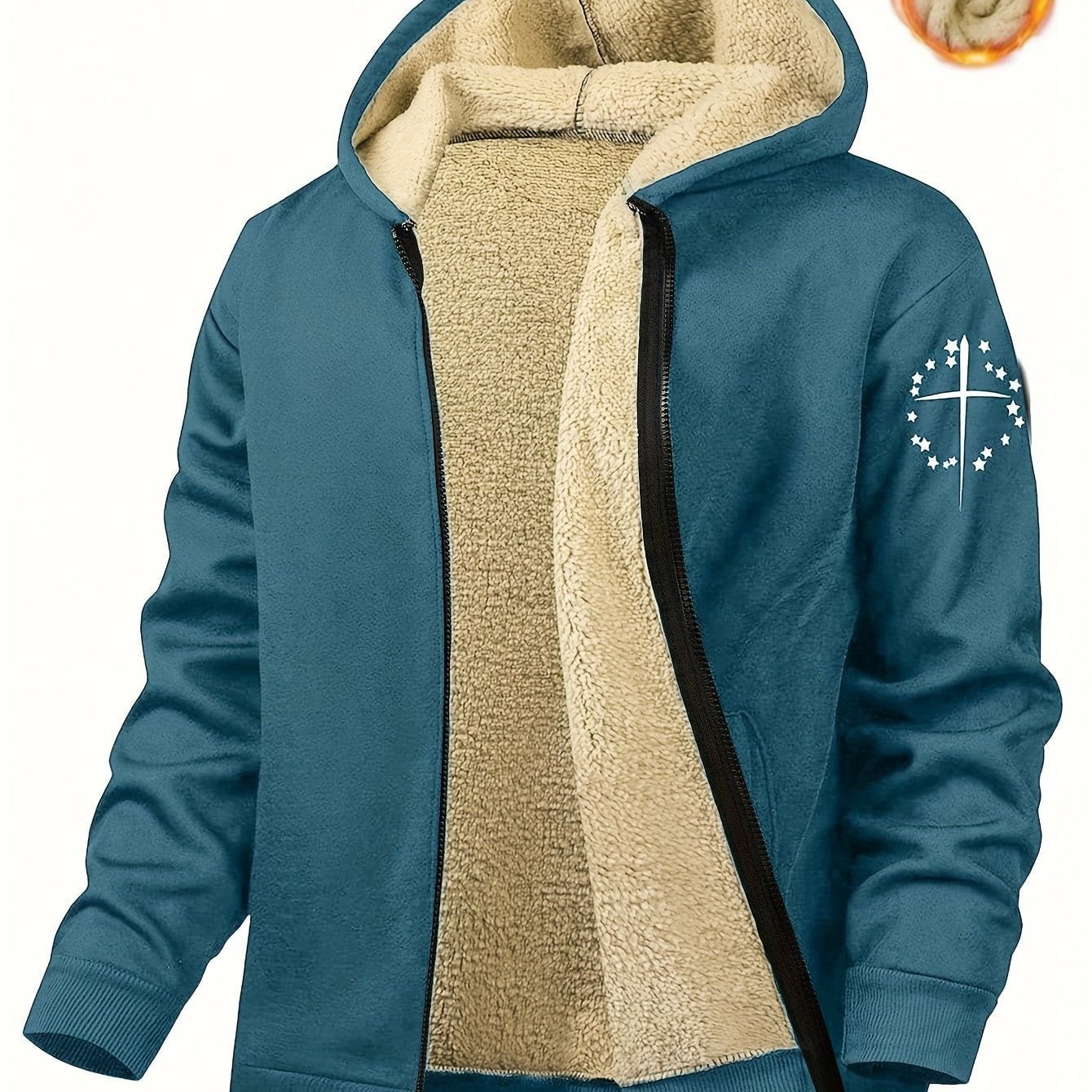 Men'S Casual Print Fleece Jacket - Softshell Zip - Up with Pockets, Regular Fit for Spring/Fall/Winter, Lightweight & Breathable for Outdoor Activities - StepByStep