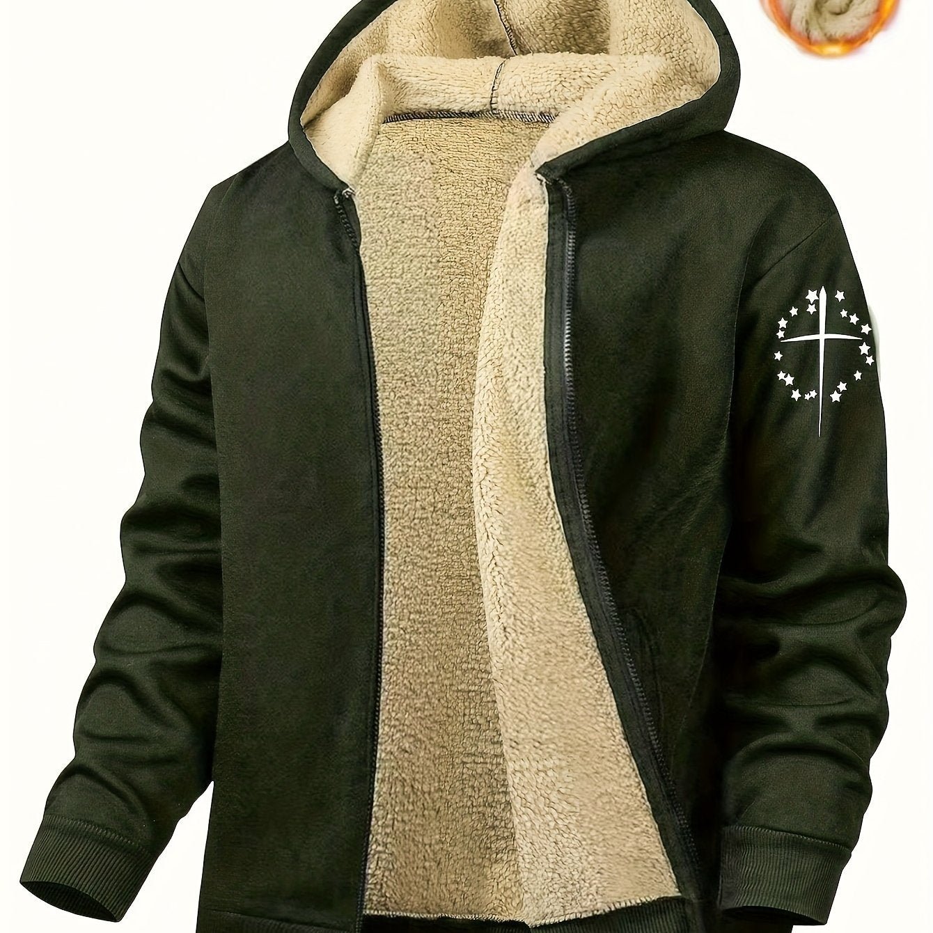Men'S Casual Print Fleece Jacket - Softshell Zip - Up with Pockets, Regular Fit for Spring/Fall/Winter, Lightweight & Breathable for Outdoor Activities - StepByStep