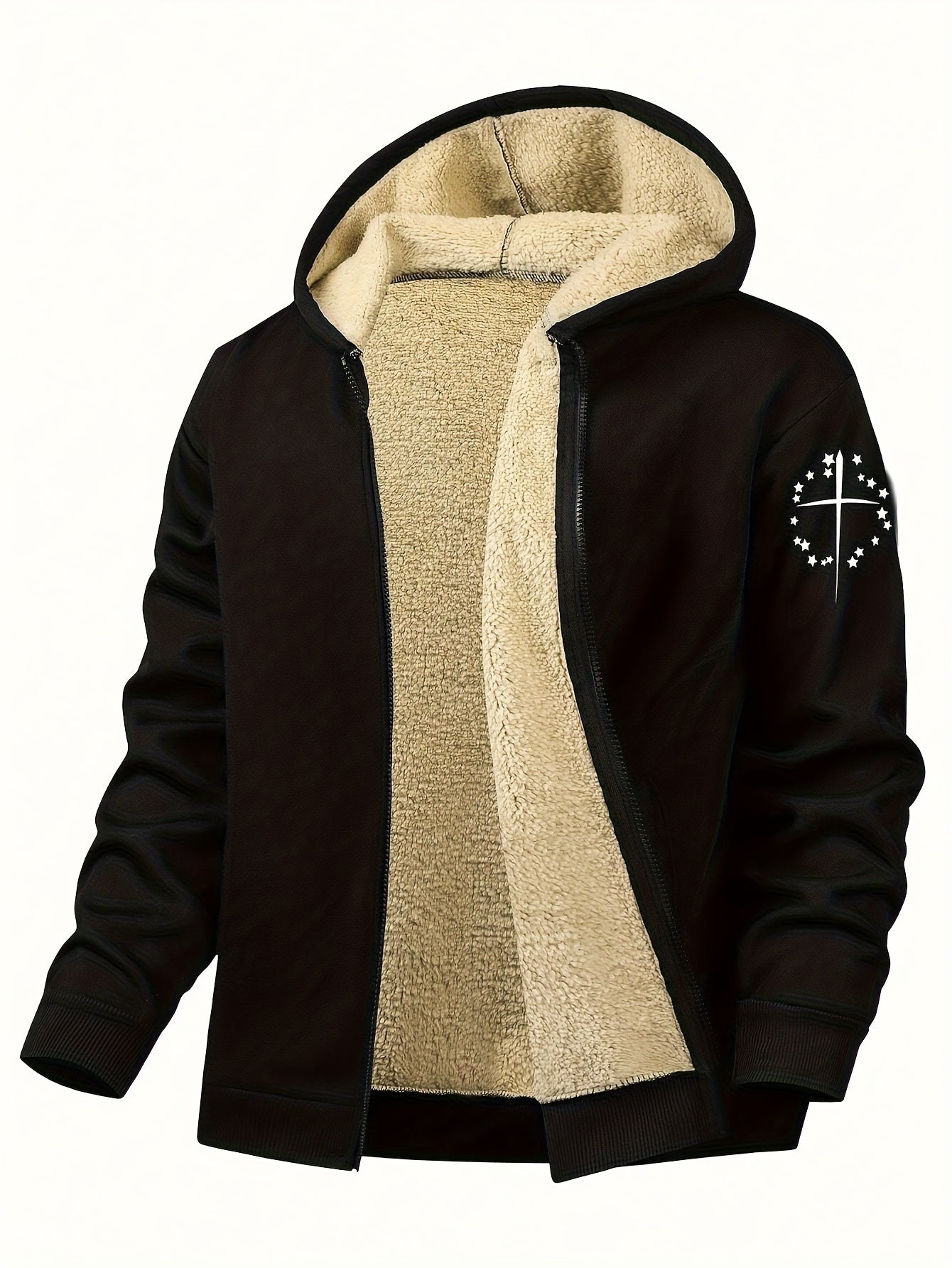Men'S Casual Print Fleece Jacket - Softshell Zip - Up with Pockets, Regular Fit for Spring/Fall/Winter, Lightweight & Breathable for Outdoor Activities - StepByStep
