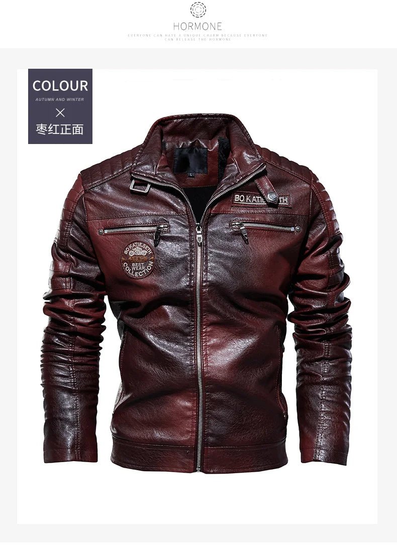 Men's Leather Jacket 2024 Autumn Winter New Plush Loose Outdoor Travel Motorcycle Coat Men Fashionable Trendy Leather Clothing - StepByStep