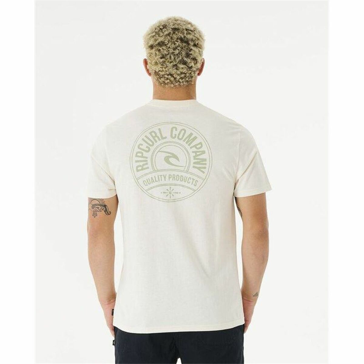 Men’s Short Sleeve T-Shirt Rip Curl Stapler White - StepByStep