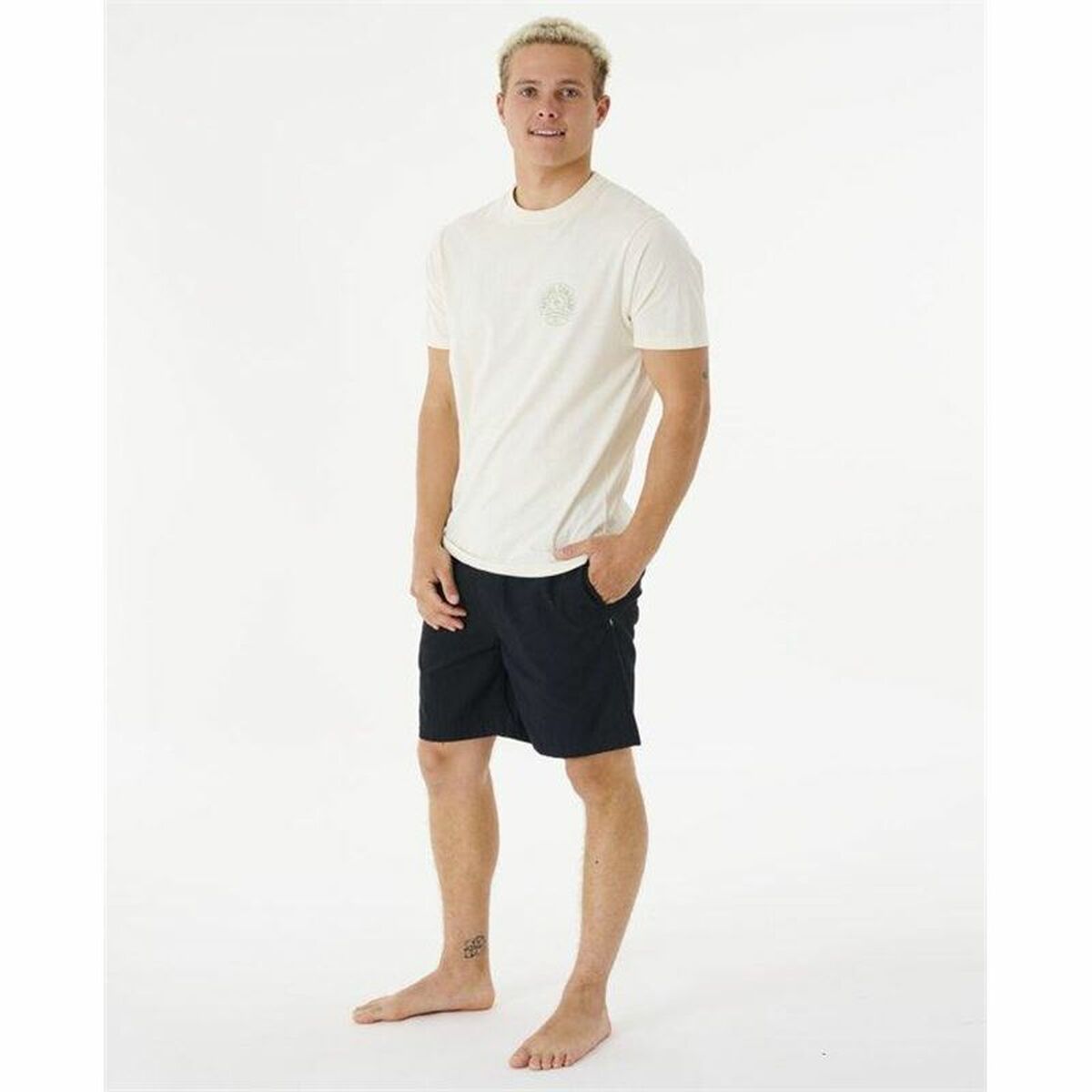 Men’s Short Sleeve T-Shirt Rip Curl Stapler White - StepByStep