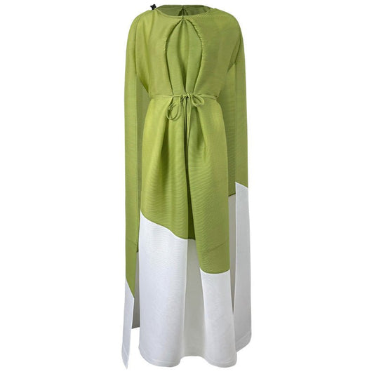 Miyake Style Pleated Dress with Contrast Stitching For Women, SoHo, BYMANYC New York. - StepByStep