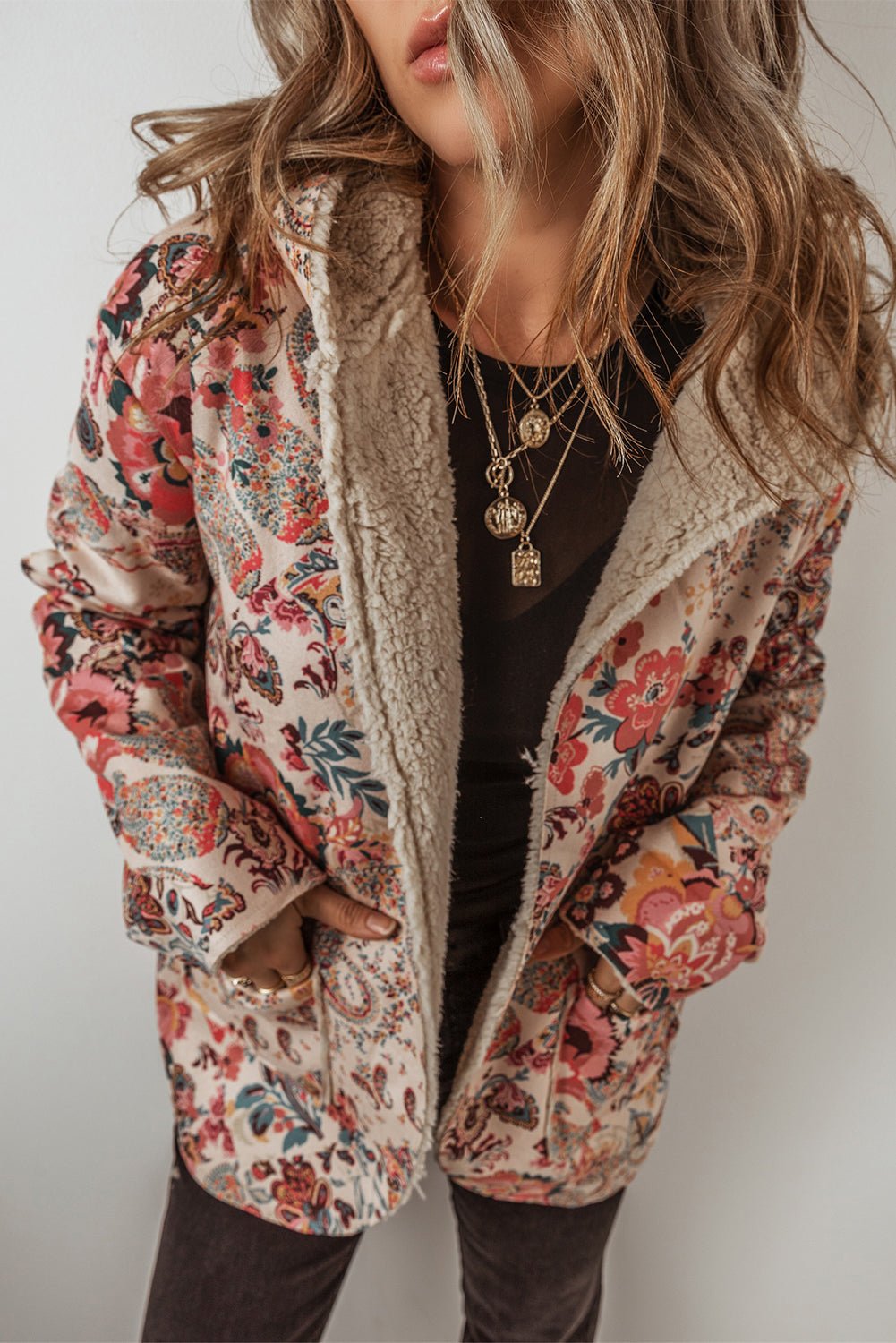 Paisley Sherpa - Lined Hooded Jacket - StepByStep