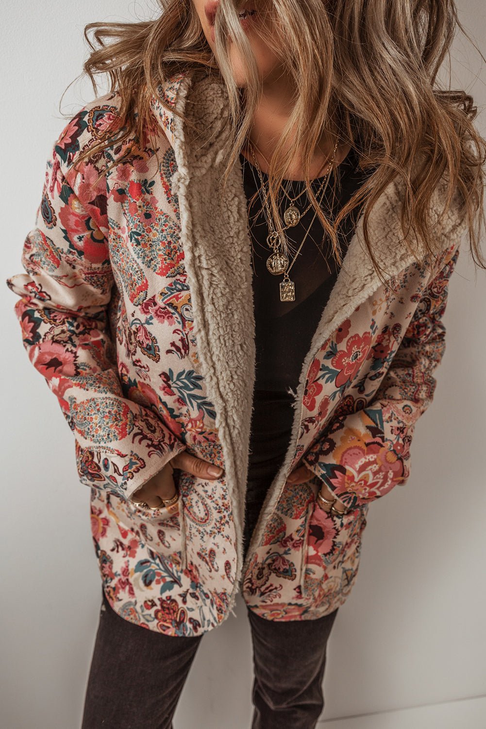 Paisley Sherpa - Lined Hooded Jacket - StepByStep