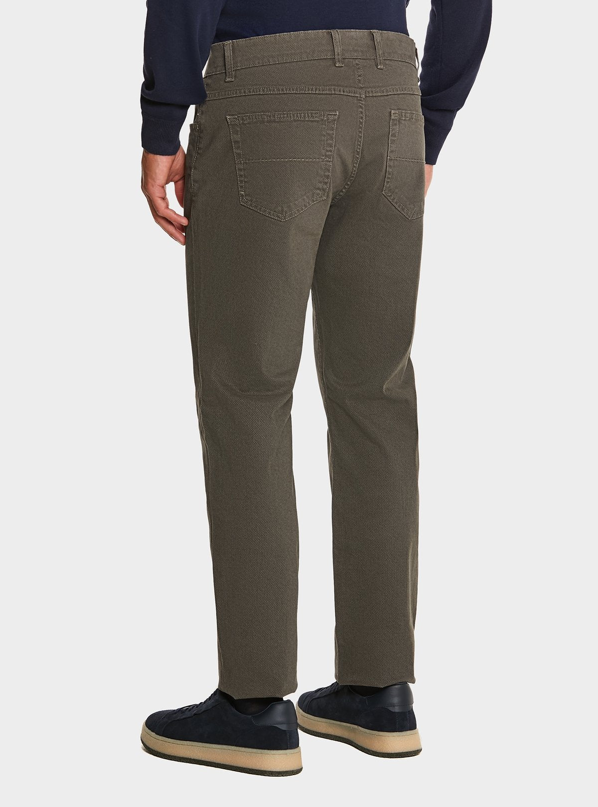 Pantalone 5 tasche in cotone stretch con microfantasia - StepByStep