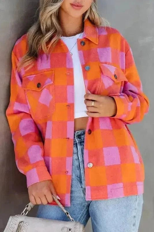 Patch Pocket Plaid Jacket - StepByStep