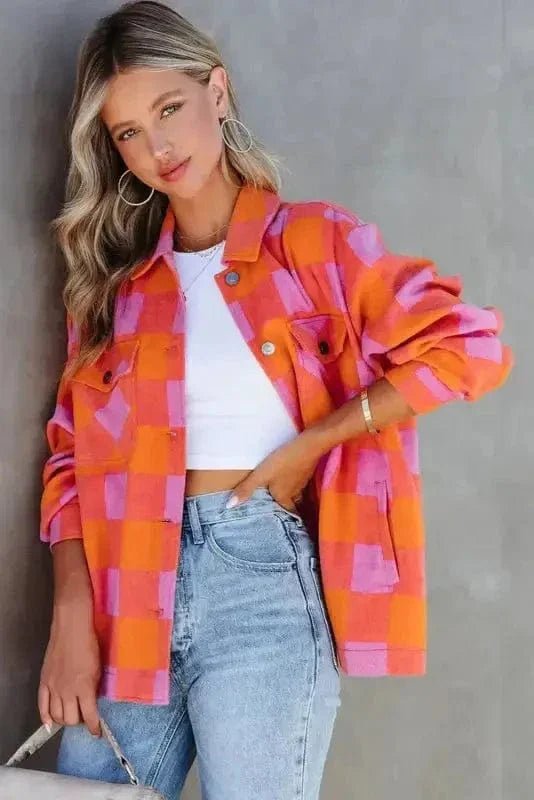 Patch Pocket Plaid Jacket - StepByStep