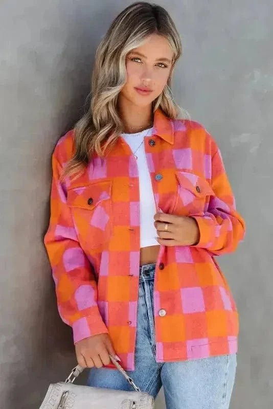 Patch Pocket Plaid Jacket - StepByStep