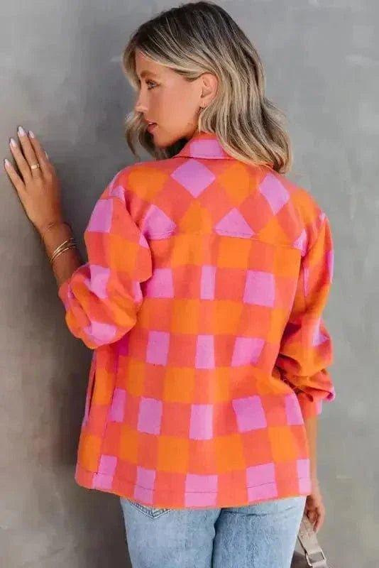 Patch Pocket Plaid Jacket - StepByStep