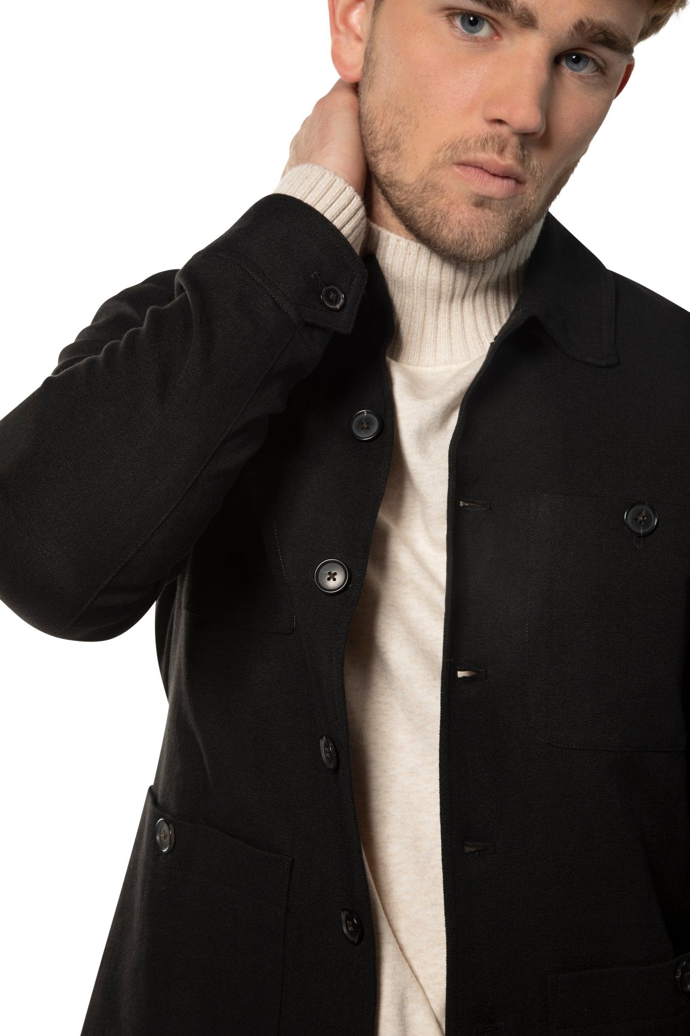 Patch Pocket Task Jacket (Black) - StepByStep