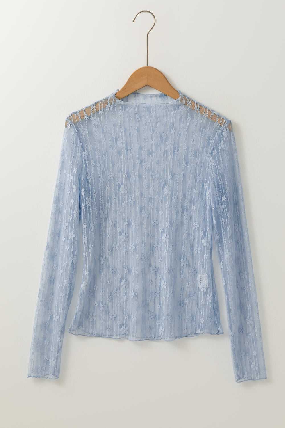 Sheer Floral Lace Slim - Fit Top - StepByStep