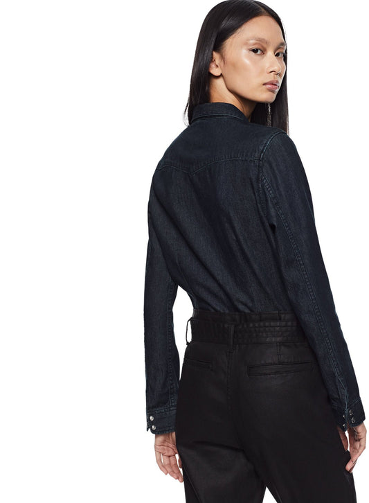 Shrunken Chambray Shirt (Dark Indigo) - StepByStep