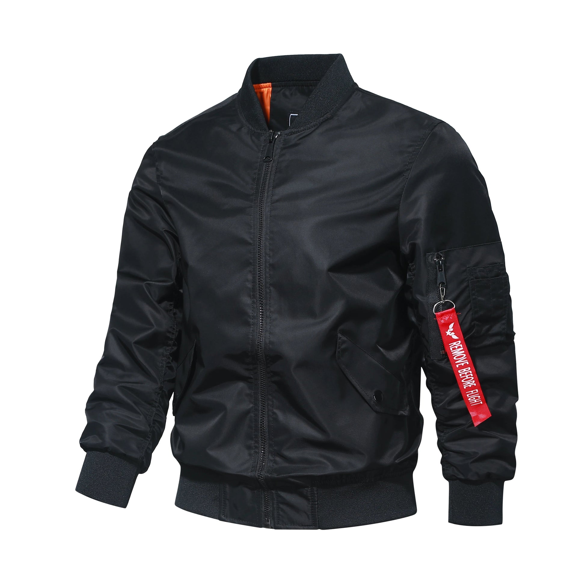 Spring and Autumn Winter Air Force MA1 Pilot Jacket Men's Solid Color Baseball Jacket Casual Thick Windproof Warm Cotton Jacket - StepByStep