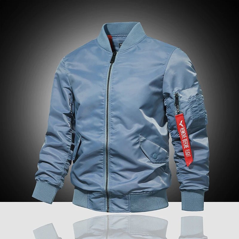 Spring and Autumn Winter Air Force MA1 Pilot Jacket Men's Solid Color Baseball Jacket Casual Thick Windproof Warm Cotton Jacket - StepByStep