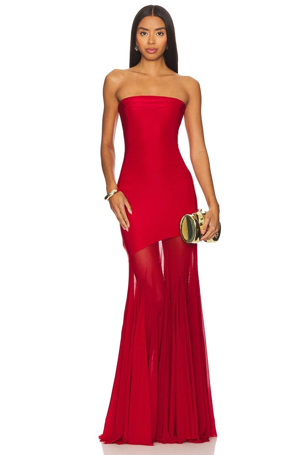 Strapless Bodycon Mesh Dress For Women, Fitted, Solid Color, SoHo, BYMANYC New York. - StepByStep