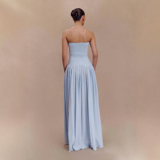 Strapless Shirred Backless Long Dress For Women, Williamsburg, BYMANYC New York. - StepByStep