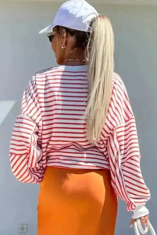 Urban Stripe Loose Sweatshirt - StepByStep