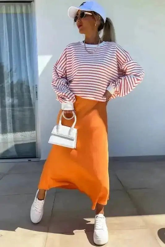 Urban Stripe Loose Sweatshirt - StepByStep