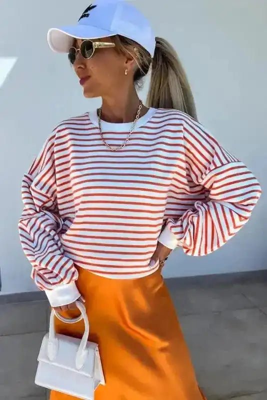 Urban Stripe Loose Sweatshirt - StepByStep