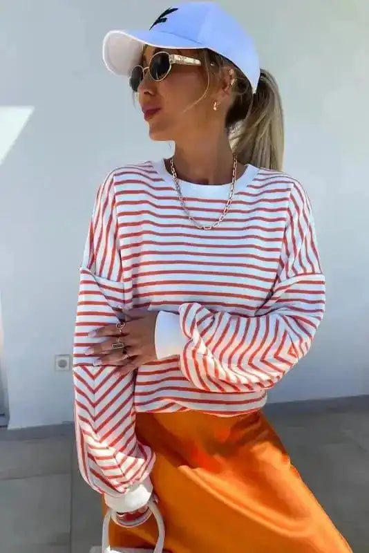 Urban Stripe Loose Sweatshirt - StepByStep