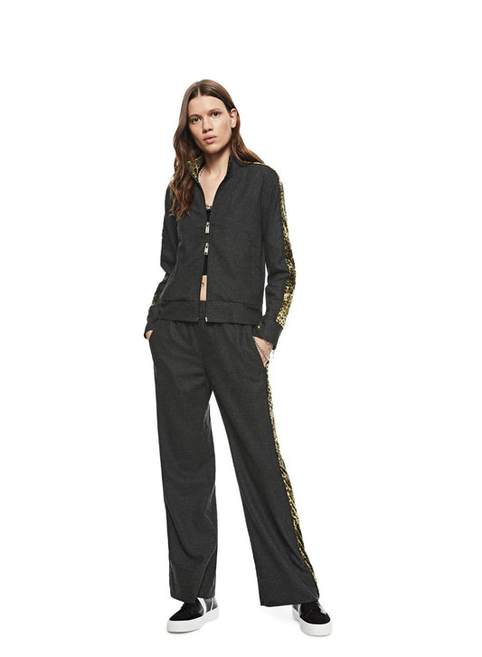 Wide Leg Track Pant (Charcoal Heather) - StepByStep