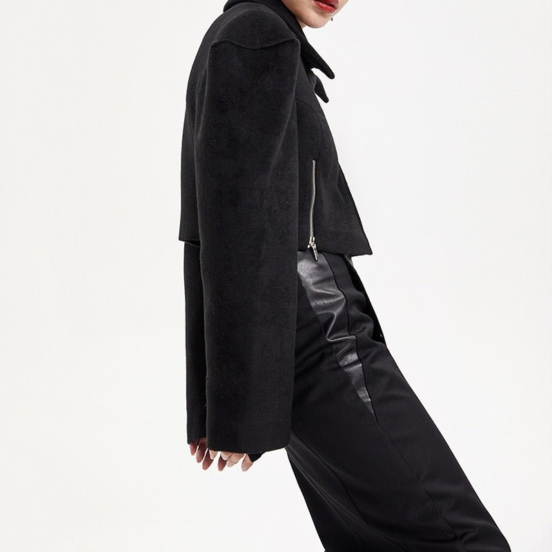 Wide - Shoulder Short Woolen Coat For Women, Financial District, BYMANYC New York. - StepByStep