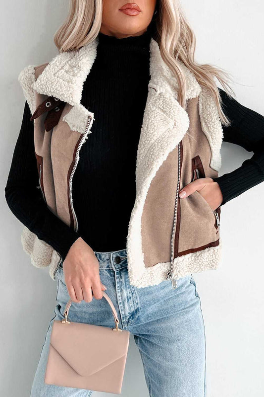 Women’s Sherpa Lined Suede Vest - StepByStep