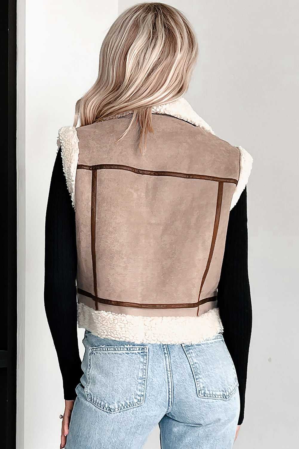 Women’s Sherpa Lined Suede Vest - StepByStep