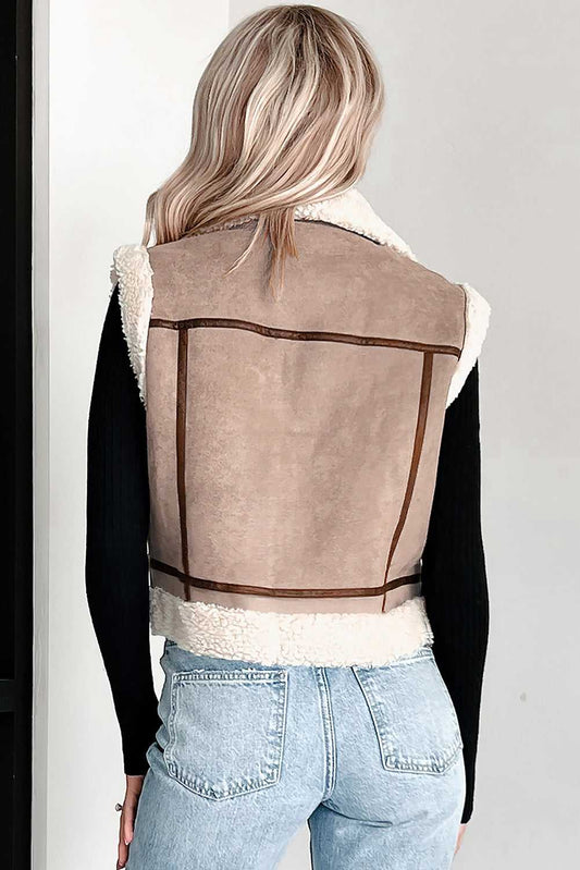 Women’s Sherpa Lined Suede Vest - StepByStep
