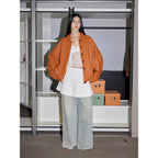 Heavy Wash Waxed Sheepskin Jacket Genuine Leather Outerwear "Sydney Reincarnation" "Sydney Reincarnation"-2