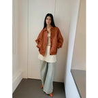 Heavy Wash Waxed Sheepskin Jacket Genuine Leather Outerwear "Sydney Reincarnation" "Sydney Reincarnation"-3