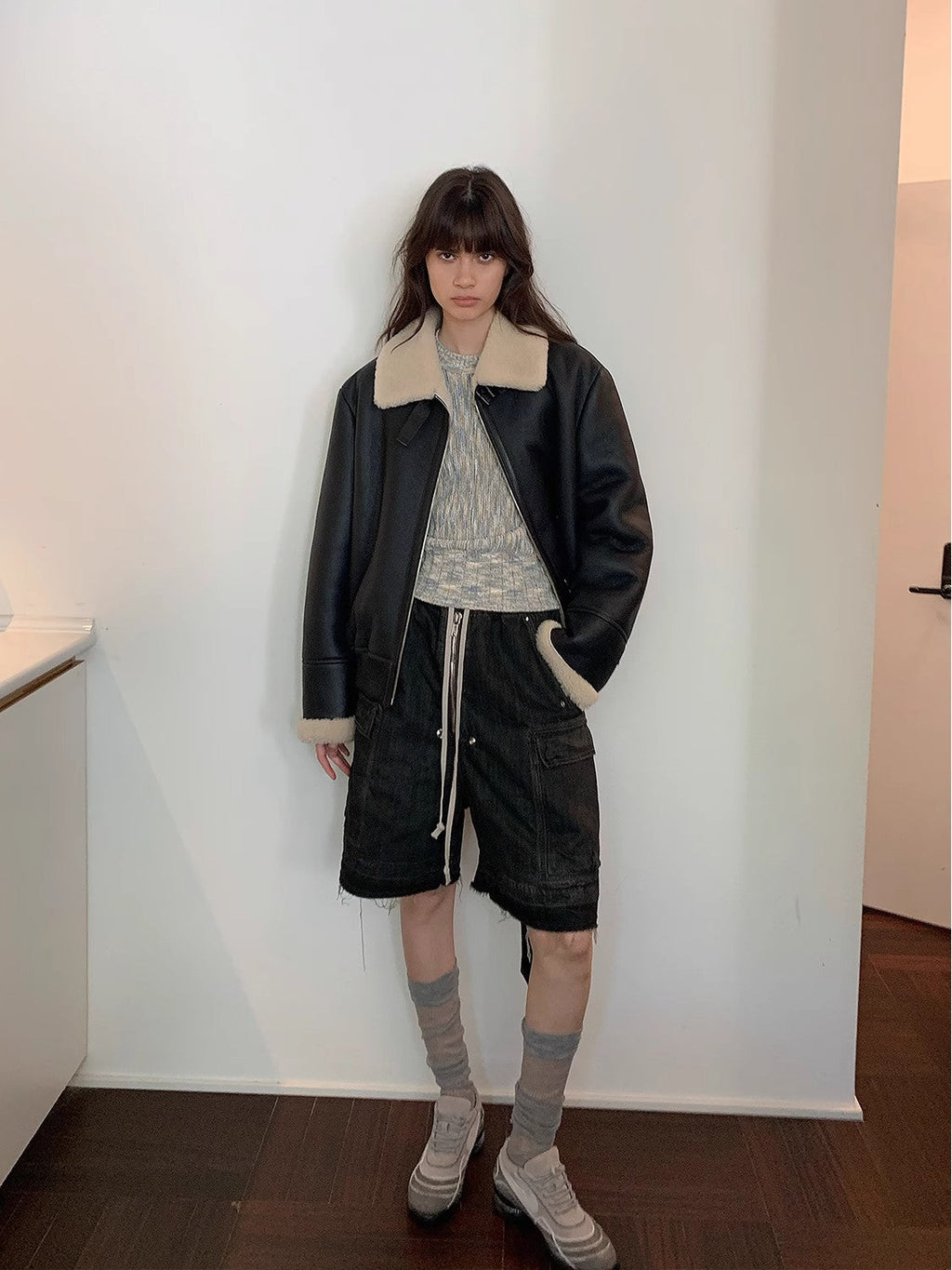 Speedy Flow Casual Motorcycle Style Imported Merino Sheepskin Jacket-4