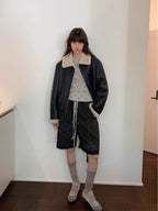 Speedy Flow Casual Motorcycle Style Imported Merino Sheepskin Jacket-4