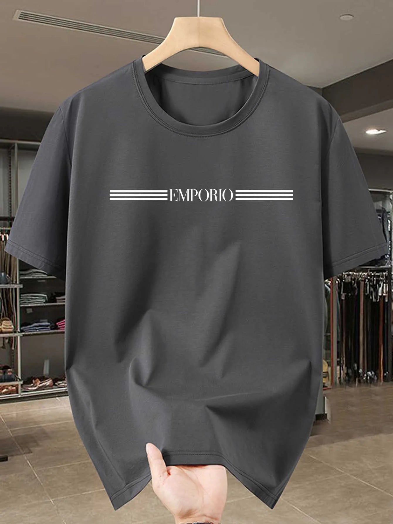 100% pure cotton men's luxurious brand letter print T-shirt, short - sleeved T-shirt, high - quality men's clothing, streetwear - StepByStepNow