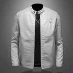 2025 Men Leather Jacket Stand Collar Slim Pu Leather Jacket Autumn Fashion Men Motorcycle Causal Coat Male Moto Biker Coat - StepByStep